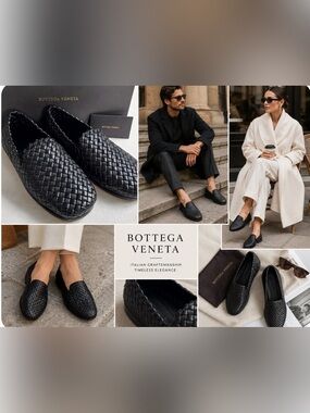 NIB Bottega Veneta Loafers & Slip-Ons Size 10/40 Black